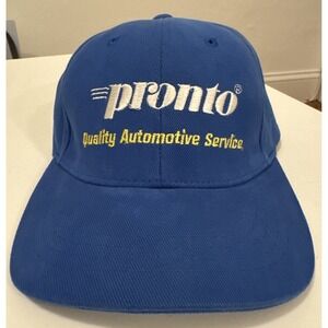 Vintage Mens Racing Automotive Hat Adjustable Strap Blue
